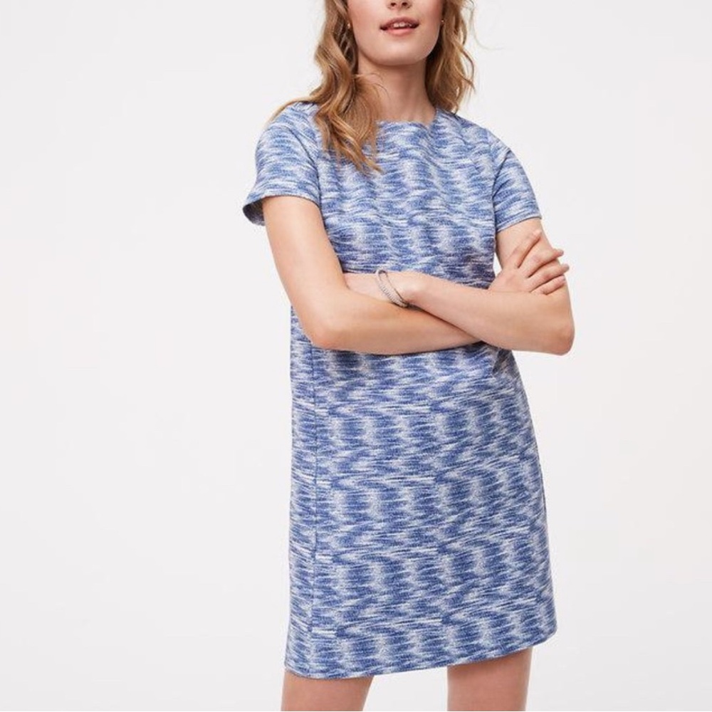 NWT Loft Blue Spacedye Shift Dress